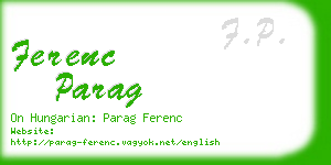 ferenc parag business card